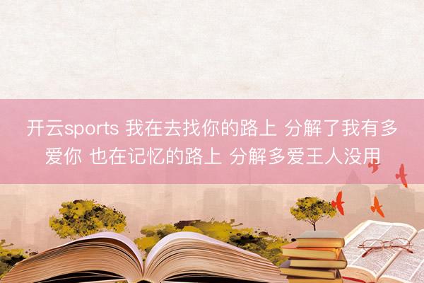 开云sports 我在去找你的路上 分解了我有多爱你 也在记忆的路上 分解多爱王人没用