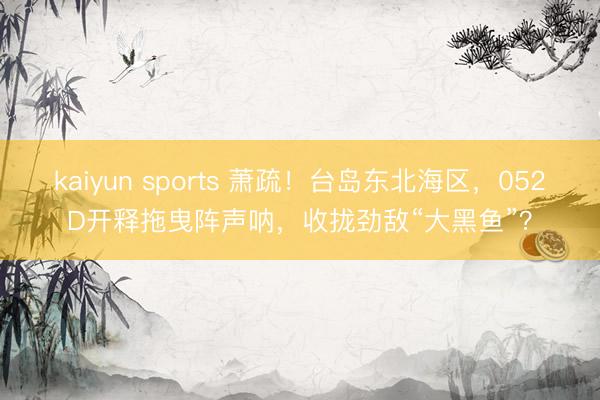 kaiyun sports 萧疏!台岛东北海区,052D开释拖曳阵声呐,收拢劲敌“大黑鱼”?