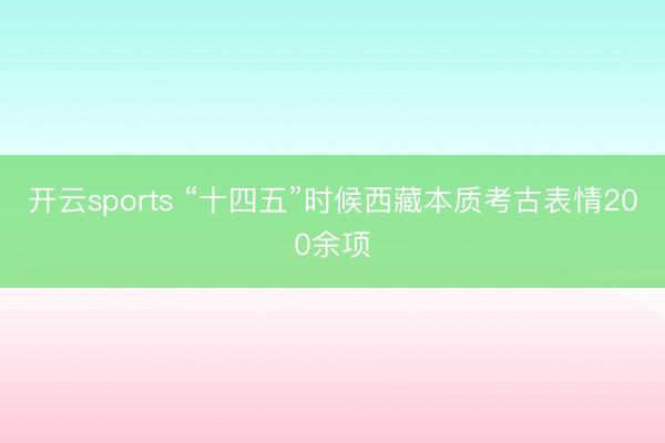 开云sports “十四五”时候西藏本质考古表情200余项