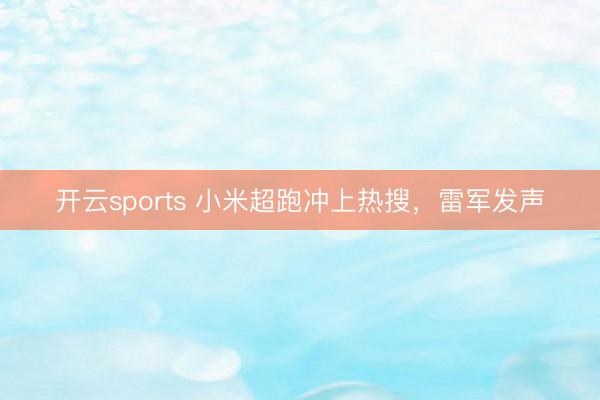 开云sports 小米超跑冲上热搜,雷军发声