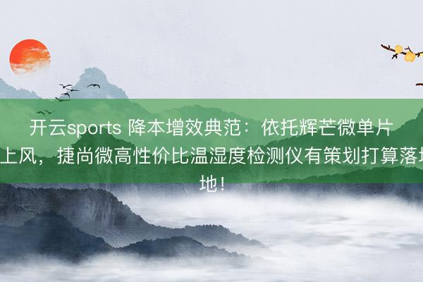 开云sports 降本增效典范：依托辉芒微单片机上风，捷尚微高性价比温湿度检测仪有策划打算落地！
